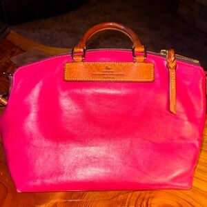 Vintage!! Dooney!! Hot Pink Leather Handbag